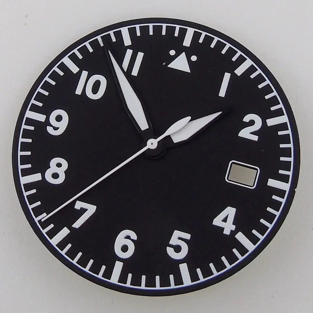 Nologo Pilot Watch Dial 33.5mm for NH35 NH36 ETA2824 PT5000 ST2130 Green Luminous Diver Field Watch Parts for Mod