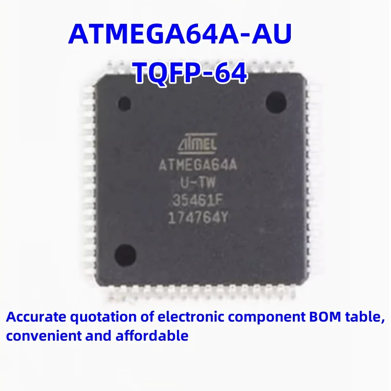 New original SMT ATMEGA64A-AU package TQFP-64 8-bit microcontroller chip 64K flash memory