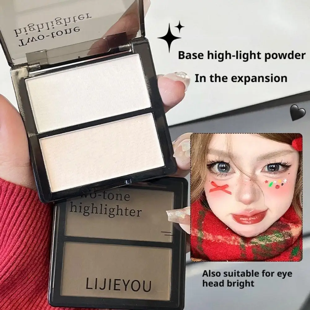 Two tone high gloss grooming disc 3D Facial Bronzer Cosmetic Face Shading Powder Two-toned Lasting Matte Makeup Cosmetics