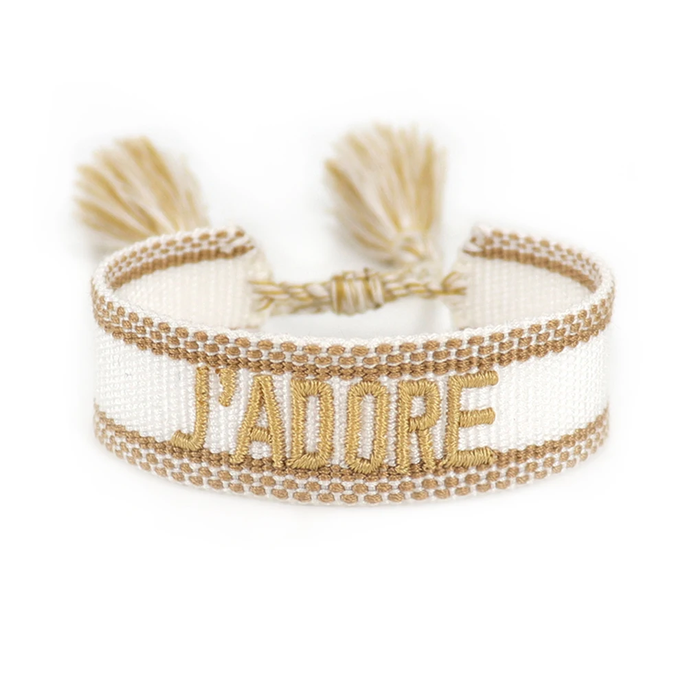 Elegant Handmade Adjustable Cotton Woven Love Bracelets for Women
