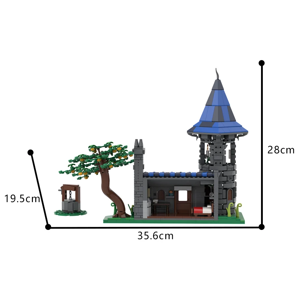 Gobricks MOC Horror Wizard's Manor Bouwstenen Halloween Magische Vampier Heksenhut Tovenaarshuis Bricks Model Speelgoed Gift