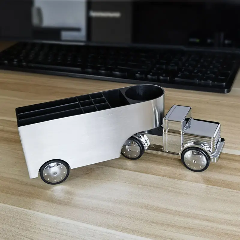 Multifunctional trailer pen holder, high-end desktop storage ornament