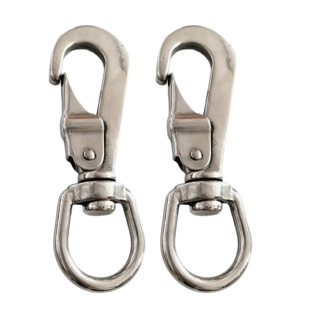 2pcs Durable 316 Stainless Steel Swivel Snap Hooks Rotating Eye Snap Flag Pole Clips Marine Snap Clip Boats