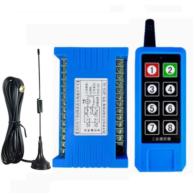 

1000m DC12V 24V 8CH 433MHz Relay RF Bidirectional Wireless Remote Control Switch Suction Antenna For Motor,gate,Elevato, window