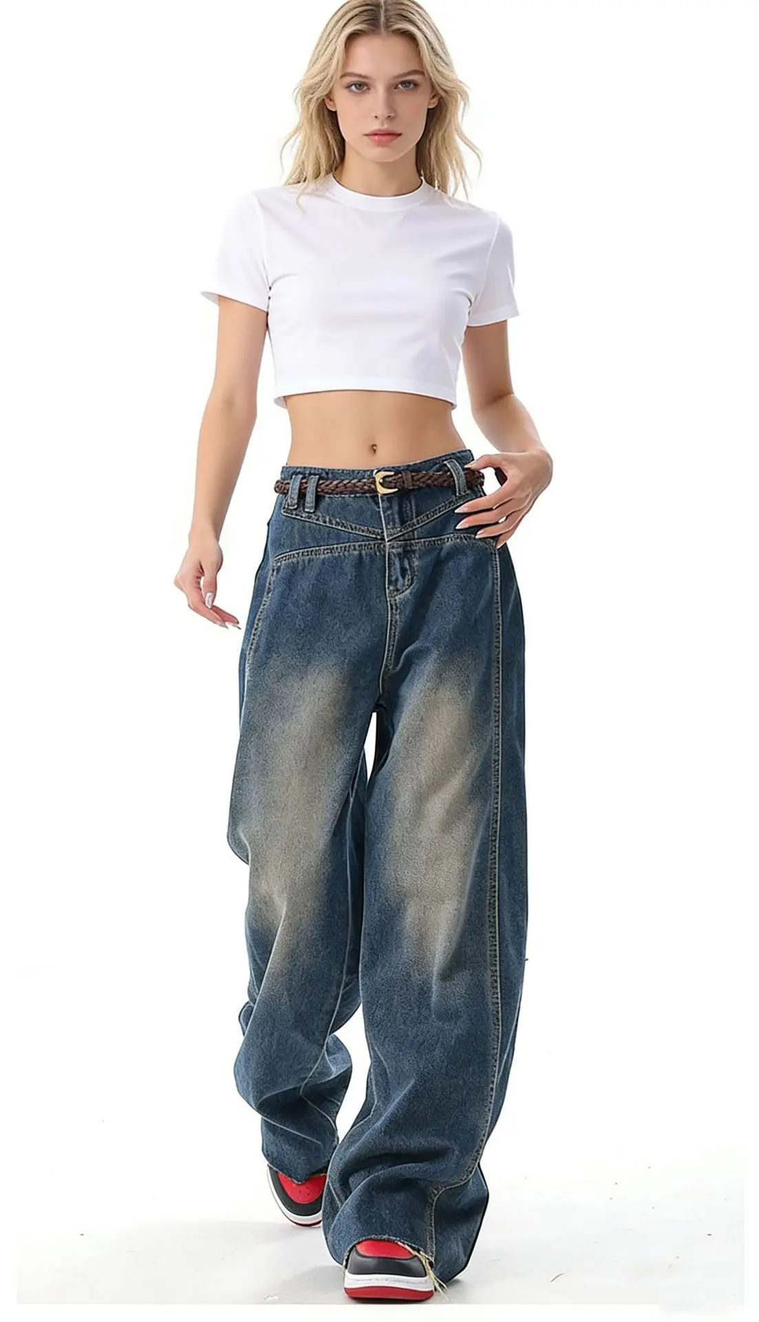 Women's Low-Rise Loose-Fit Jeans, Comfortable, Durable, Elegant, All-Season Essential