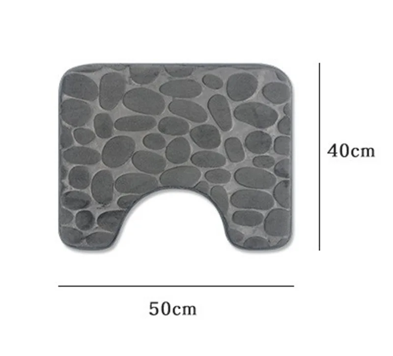 U-shaped Coral Velvet Floor Mat Thickened Memory Sponge Pebble Entrance Carpet Quick-drying Foot Mat Toilet Non-slip Floor Mat