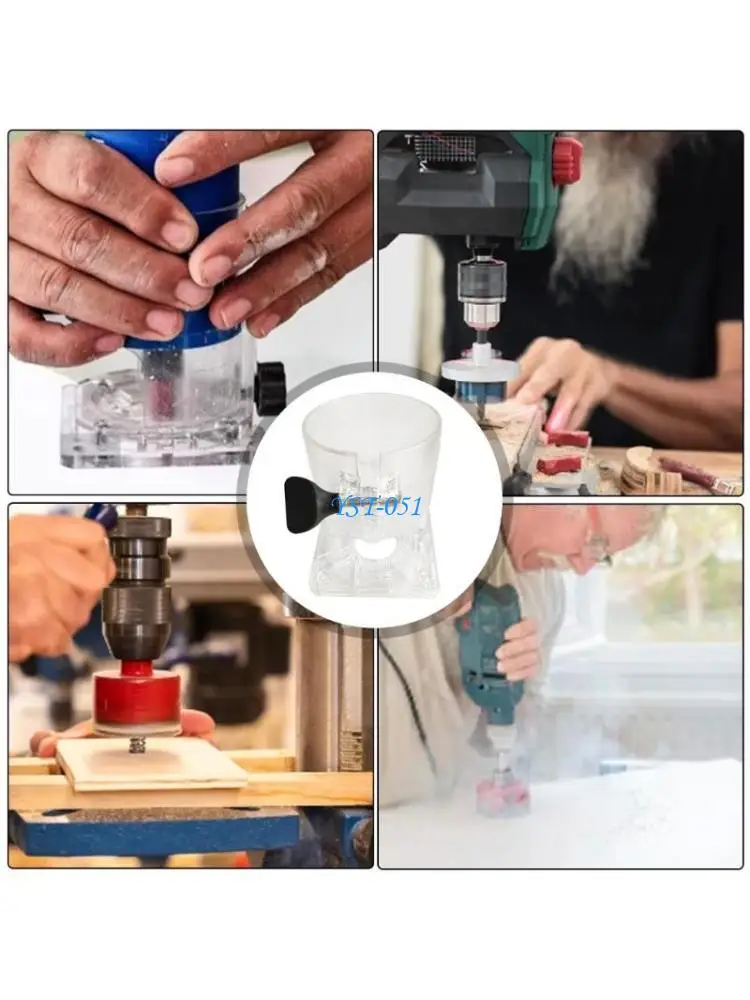 

E15A Transparent Trimming Machine Protective Router Base Cover Improves Cutting Precise Suitable for Woodwork Crafting