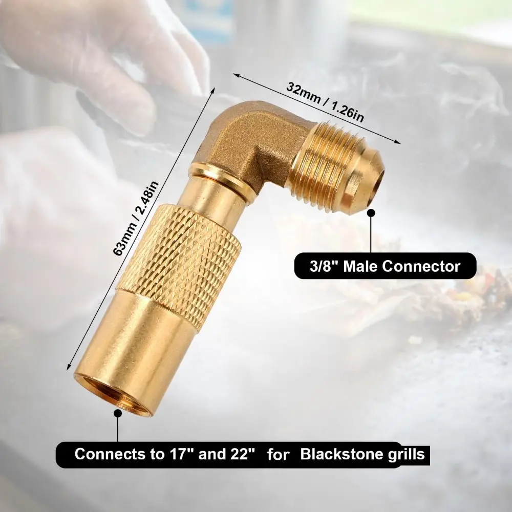 النحاس البروبان الكوع محول 3/8 "ذكر مضيئة الضغط المنخفض تحويل المناسب RV البروبان الكوع محول لبلاكستون 17in/22in #5