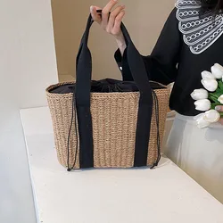 Summer Beach Straw Handbags and Purses Weave Tote Bag Female Bohemian Shoulder Bags for Women Lady Travel Shopping Bags