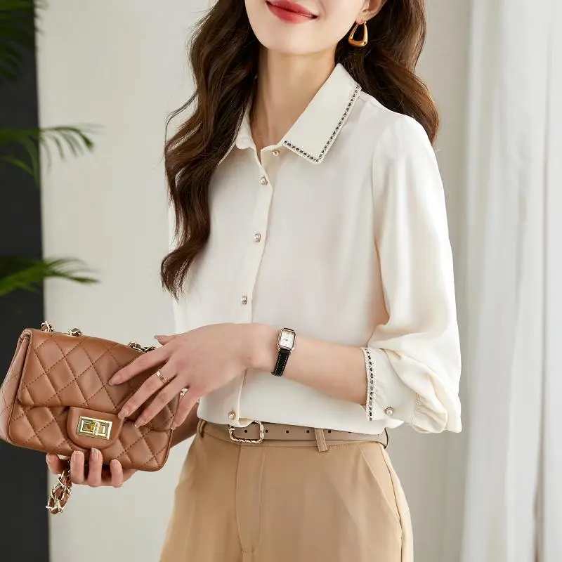 New elegant ladies shirts Fashion women blouses New chic Spring autumn causal Long sleeve slim blouses mujer blusas