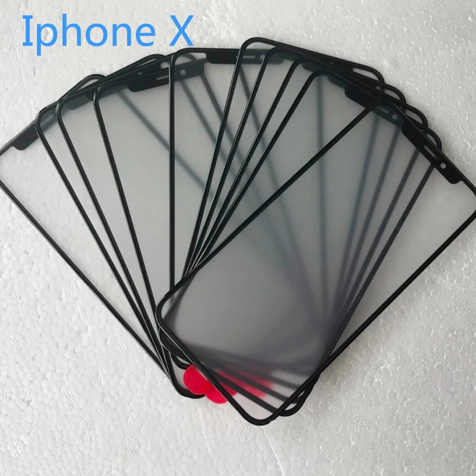 10Pcs\Lot For iPhone 15 14 13 11 12 Pro Max Mini Plus X XR XS Touch Screen Front Outer Glass With Laminated OCA Replacement