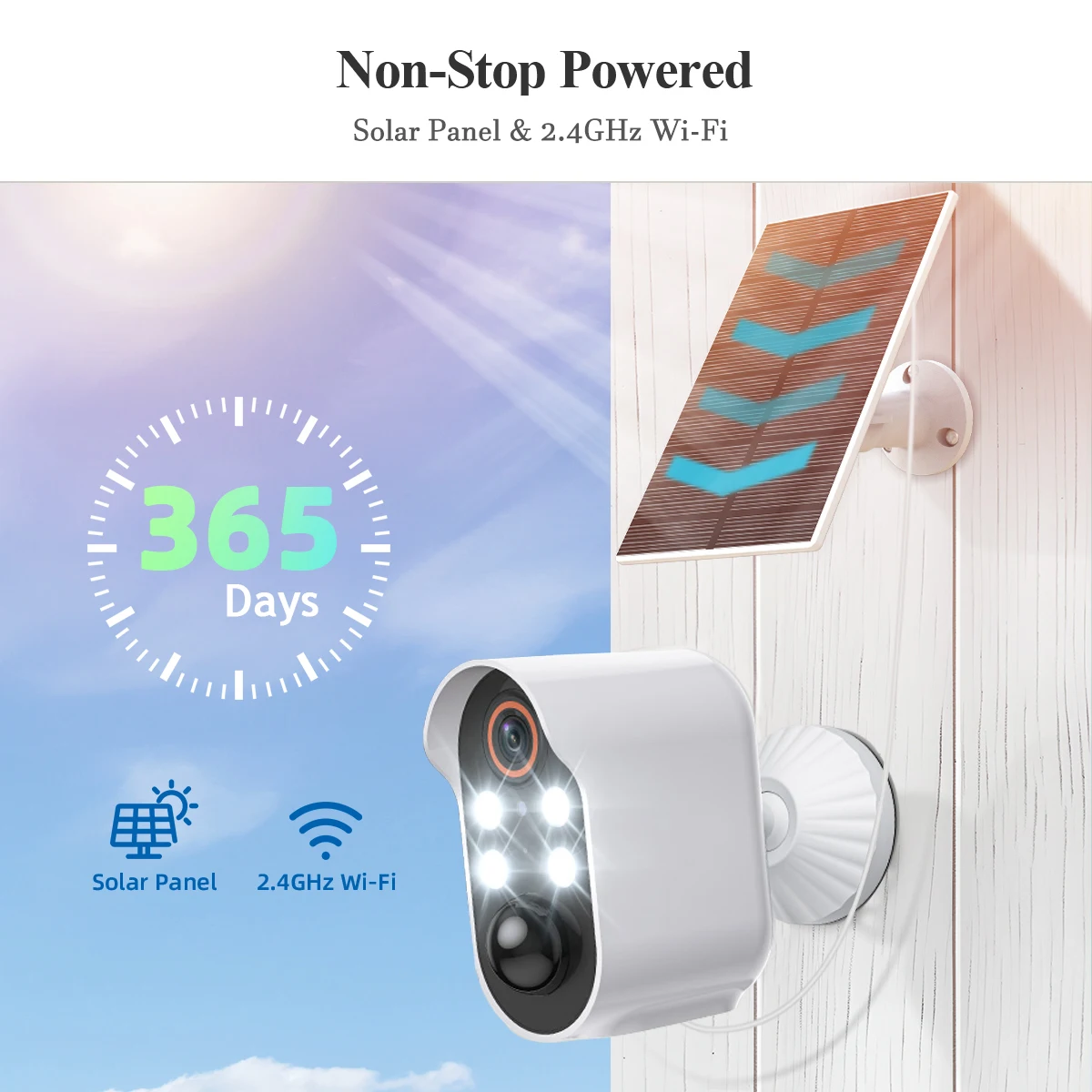 Solar WIFI IP Camera WiFi PTZ Camera 2MP HD Outdoor Wireless Solar IP Camera 1080P Video Surveillance Camera Long Time Standby