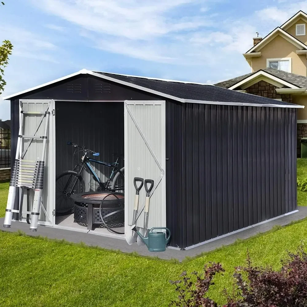 

Outdoor Storage Shed Waterproof Garden Shed for Bike, Tool, Lawnmower, 8FT x 6FT, for Backyard, Patio,Lawn,Metal Storage Shed