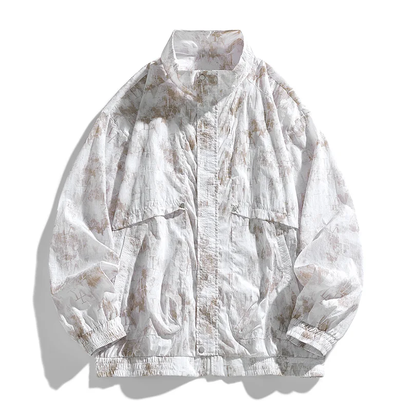 

Outdoor Running Fitness Sports Leisure UV Resistant Skin Clothes Fashionable Trendy Printed Loose Breathable Sunscreen Clothes
