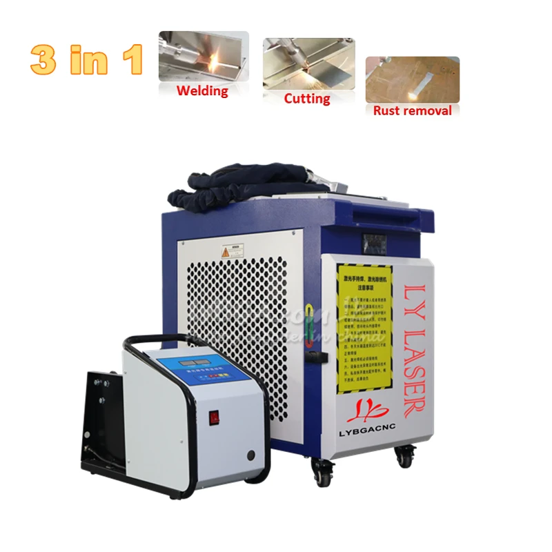 LY Handheld Fiber Laser Welding Cleaning Cutting Machine 3 in 1 Water Cooling Laser Welder for Metal Oxides 1500W High Quality