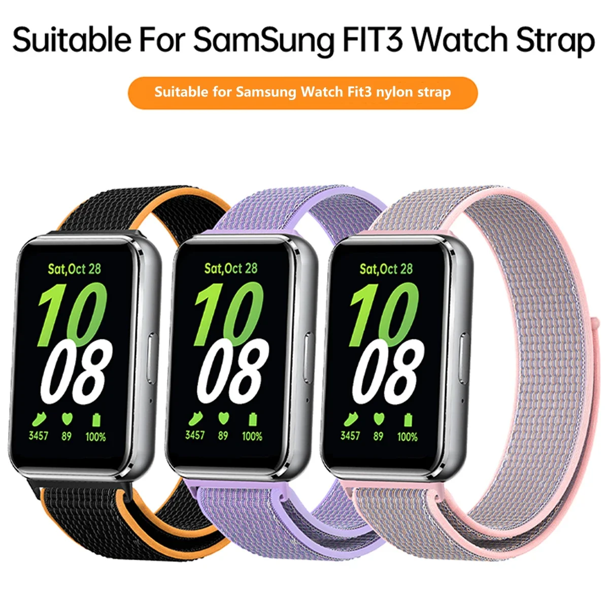 Nylon Loop Strap for Samsung Galaxy Fit 3 Adjustable Elastic Bracelet Watchband for iWatch Samsung Galaxy Fit3 Band Accessories image 3