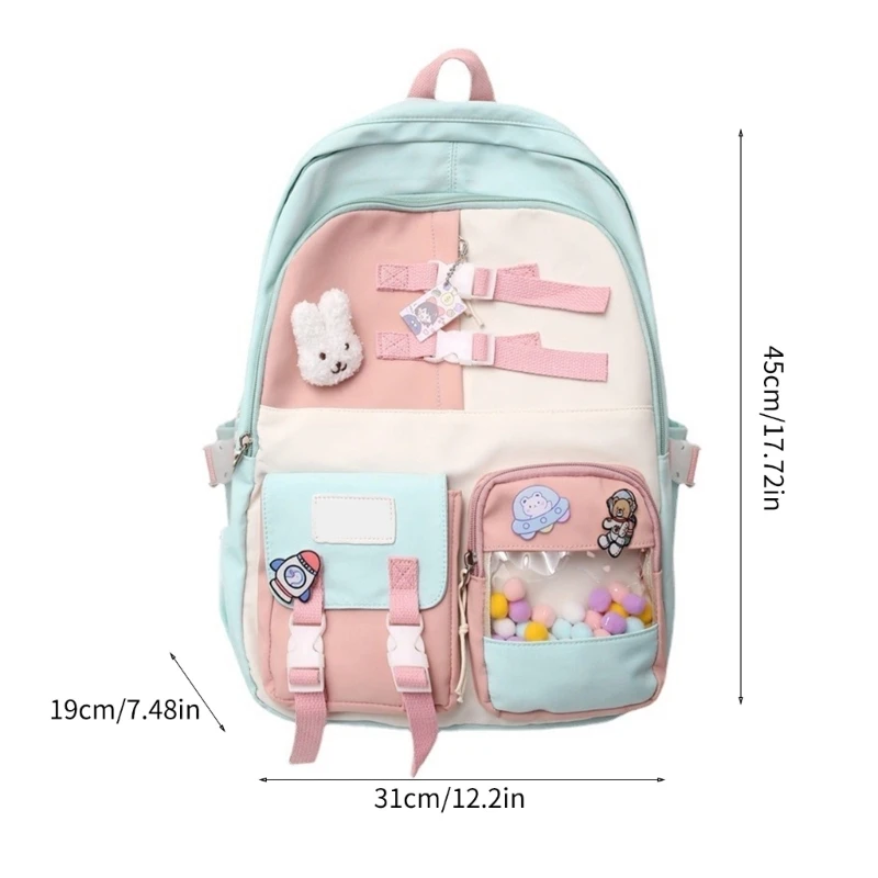 Zaino per adolescenti adulti per scuola i viaggi Zaino alla in nylon colorato Harajuku Borsa per libri per studenti