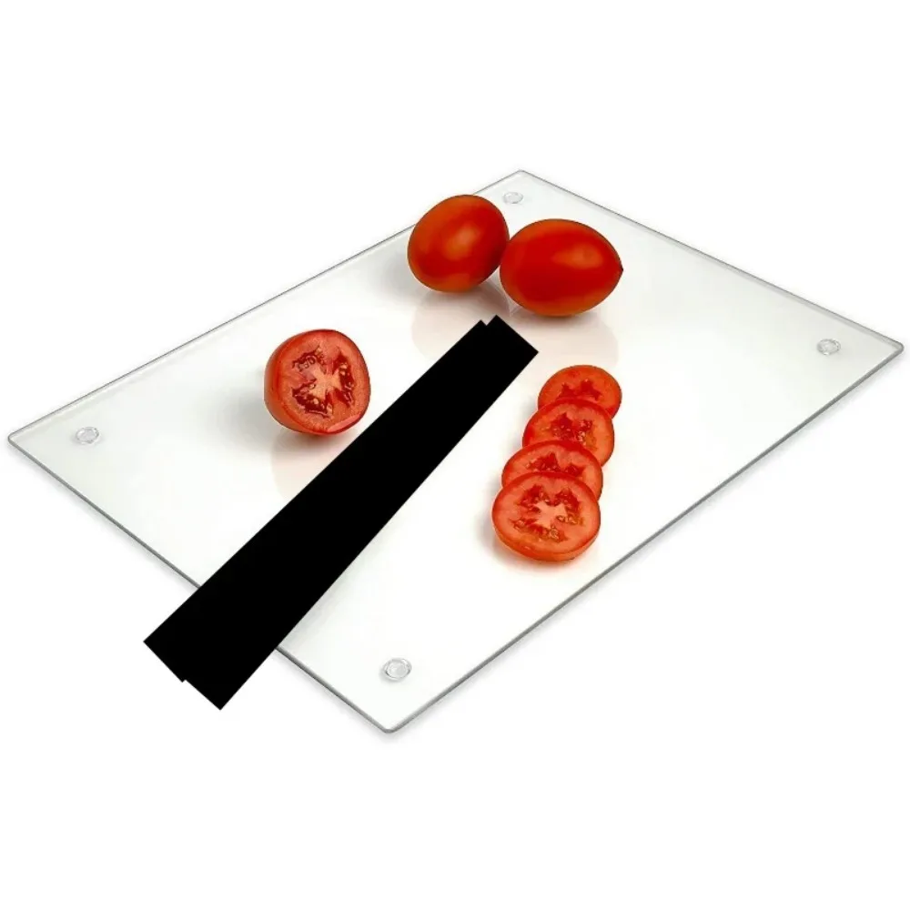 Imagem -02 - Tempered Glass Cutting Board Long Lasting Clear Scratch Resistant Shatter Dishwasher Safe Grande Tamanho 12x16 Polegadas