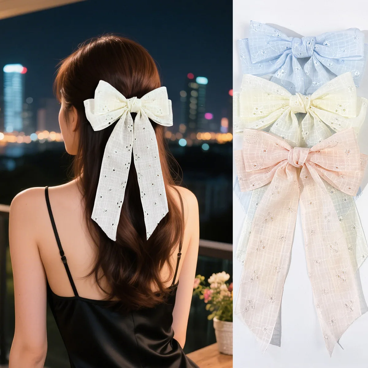 bulk-24pcs-kids-spring-barrettes-lace-embroidery-bow-hair-clips-long-tassel-hairgrips-women-and-girls-hair-accessories