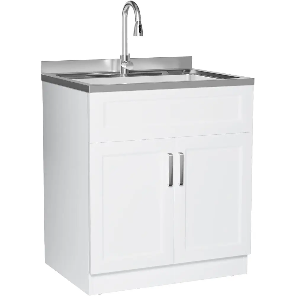 

30-Inch Wide Durable Stainless Steel Utility Sink for Laundry, Kitchen, and More