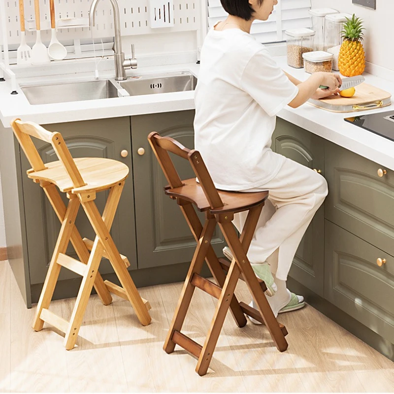 

Firm Backrest Bar Chair Foldable Living Room Highstool Light Luxury Bar Chair Modern Simple Home Restaurant Bar Counter