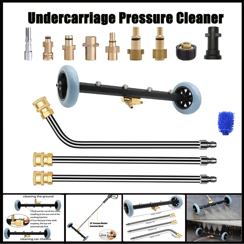 High Pressure Washer Undercarriage Cleaner 5000 PSI Under Carriage Washer Under Car Wash Road Cleaning Nozzle Water Broom