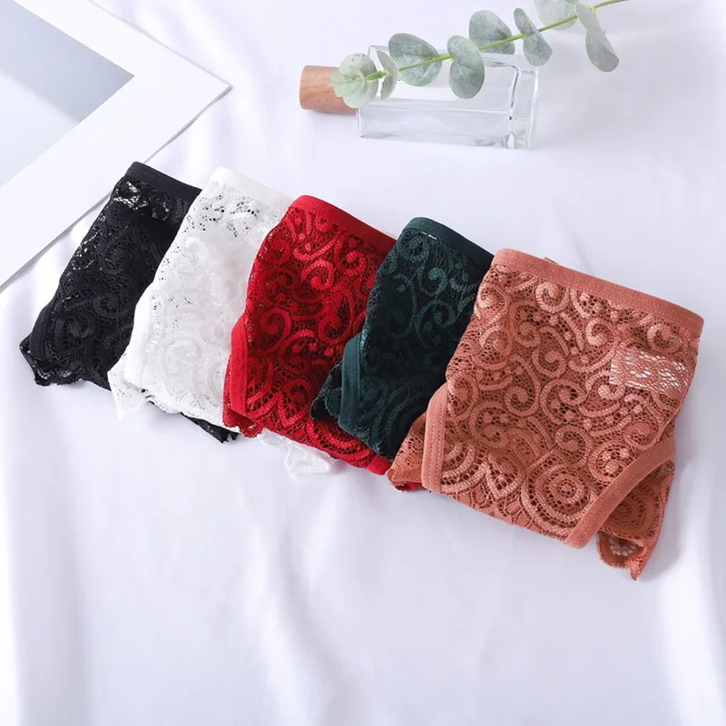 5 PCS Lot Women\'s Sexy String Panties Lace Thongs Lingerie Intimates Woman T-back Soft T-panties Designed Tangas Mujer Bulk