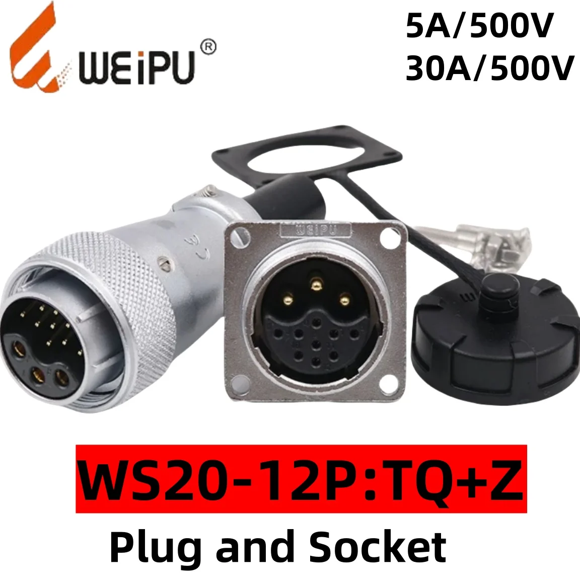 

WEIPU Connector WS24 Threaded Cable Welded High Current Voltage 25A/500V Plug and Socket 2P/3P/4P/9P/10P/12P/19P