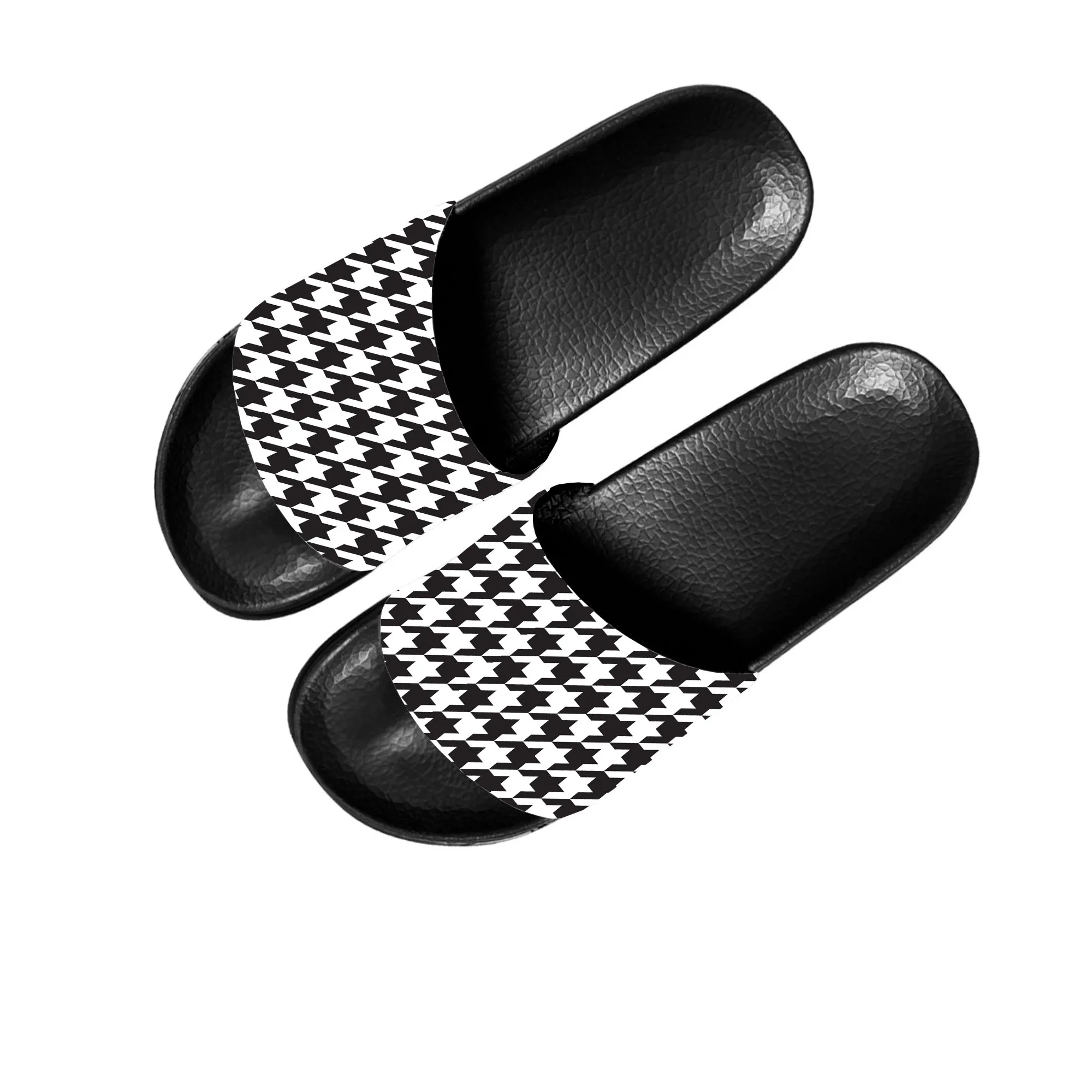 

Houndstooth Pattern Slippers Home Customized Water Shoes Men Women Teenagers Children Beach Sandals That Can Be Worn Outside