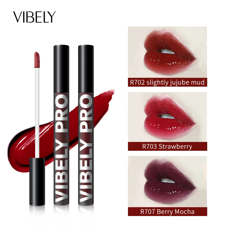 Glitter Water Mirror Lip Gloss Lip Glaze Moisturizing Plumper Waterproof Lipgloss Lip Tint Pigment Liquid Lipstick Cherry Gloss