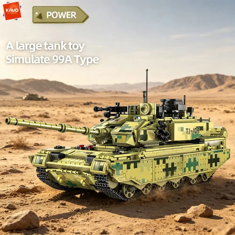 

Конструктор KAVOWORLD 2042 детали: Военная модель танка с реалистичными деталями, развивающая игрушка для детей, подарок