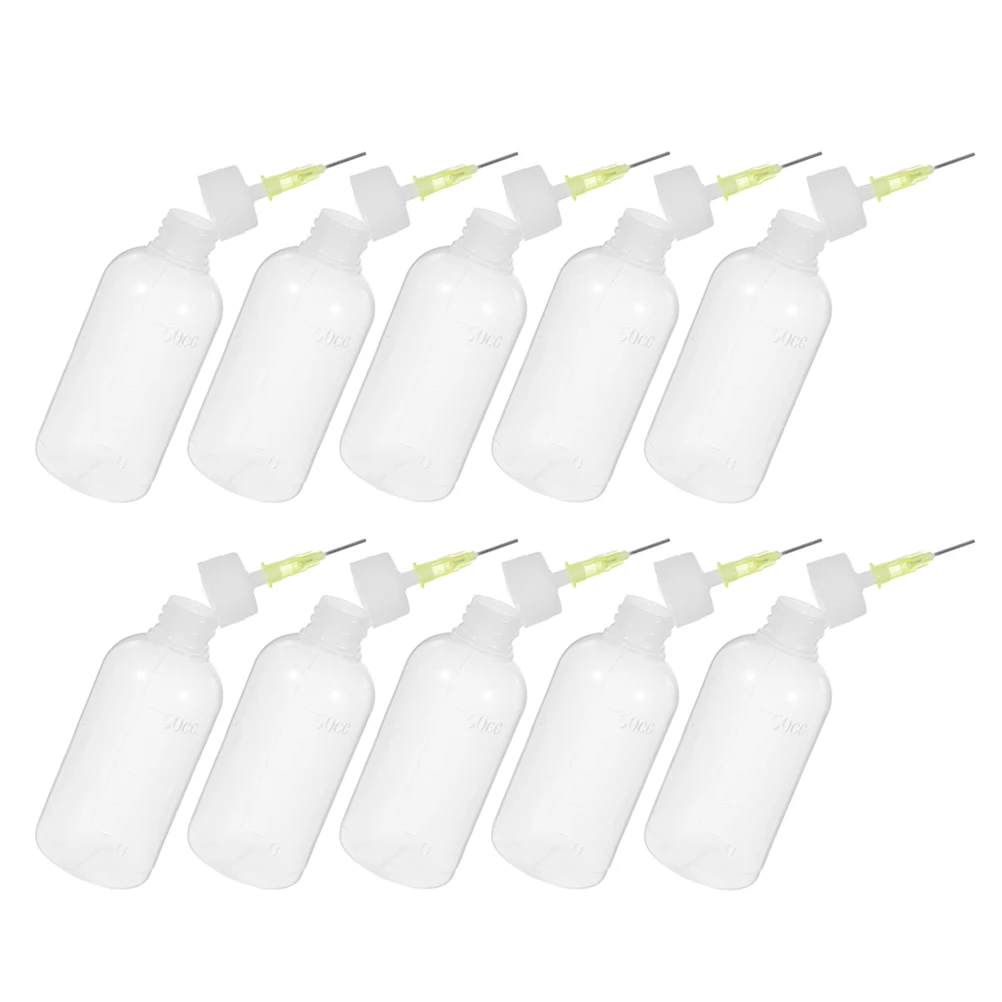 

12 pcs 50ml Plastic Dispensing Bottles Fine Needle Tips Precision Glue Applicators Craft Squeeze Bottle Laboratory Container