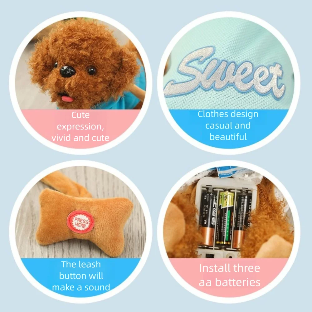 หุ่นยนต์ลูกสุนัขใหม่ เดินได้ ส่งเสียงเห่า จำลองลูกสุนัข ของเล่นลูกสุนัขแบบโต้ตอบ กระดิกหางได้ สำหรับเด็ก