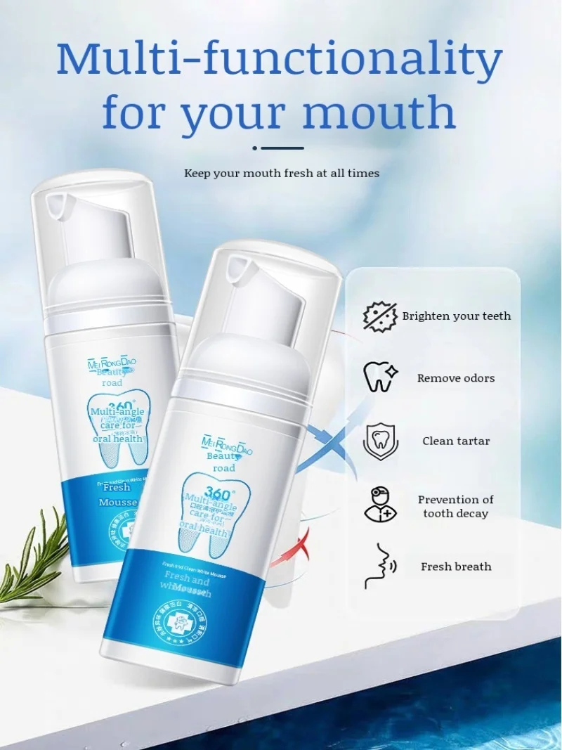 Bad Breath Whitening Toothpaste Tooth Cleaner Push Toothpaste Deep Cleaning No Residue Home Use Baking soda toothpaste