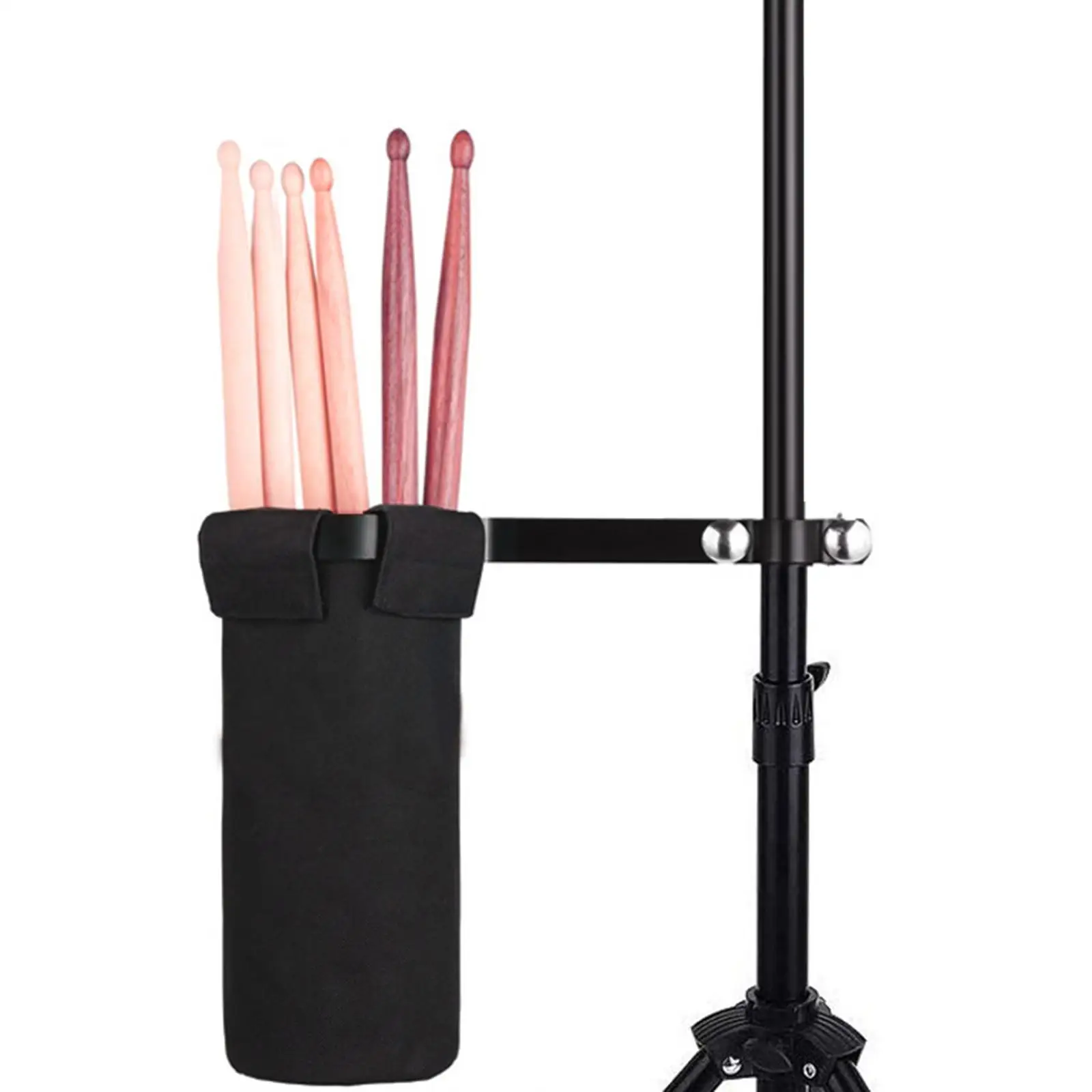 Drumstick Bag, Drumsticks Mallets Holder with Bracket Clip Thickened Drumstick Holder for Drum Stand Mounting Accessory