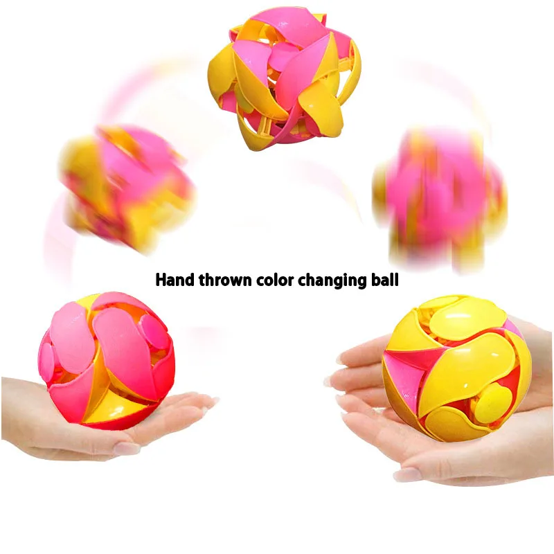 2PCS manual throwing children\'s plastic pressure reducing props dual color deformable ball parent-child pressure reducing props