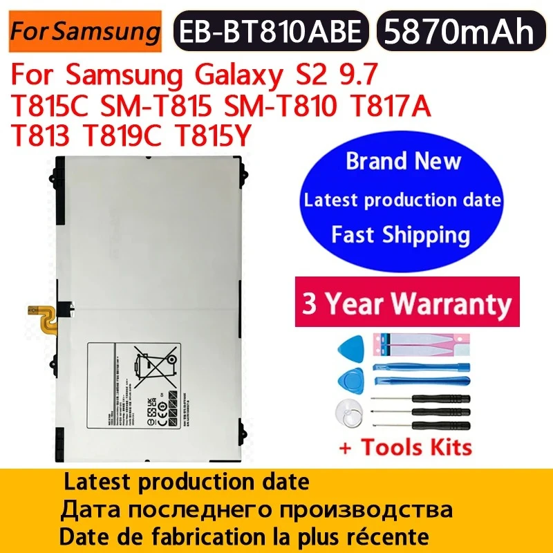 NEW Tablet Battery 5870mAh EB-BT810ABE EB-BT810ABA For Samsung GALAXY Tab S2 9.7SM-T815C SM-T810 SM-T817A SM-T813 SM-T819C+Tools