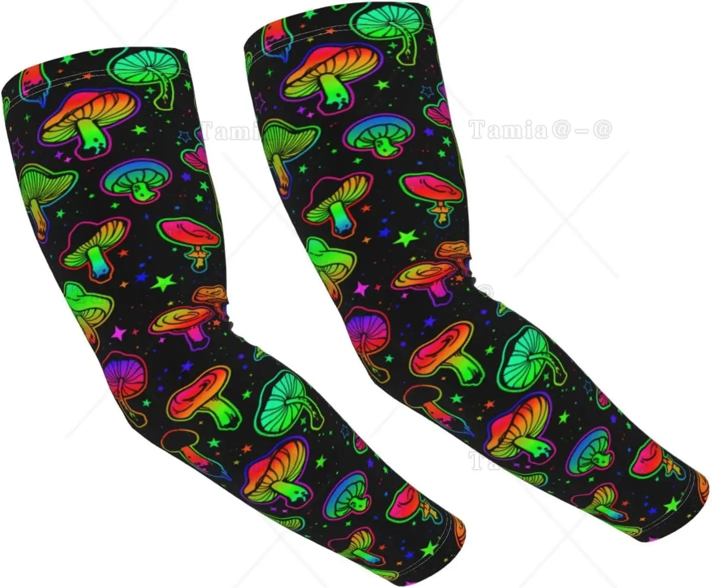 Mushroom Shooter Sleeves Plants Sun Cooling Arm Sleeves Funny Mushroom Arm Cover