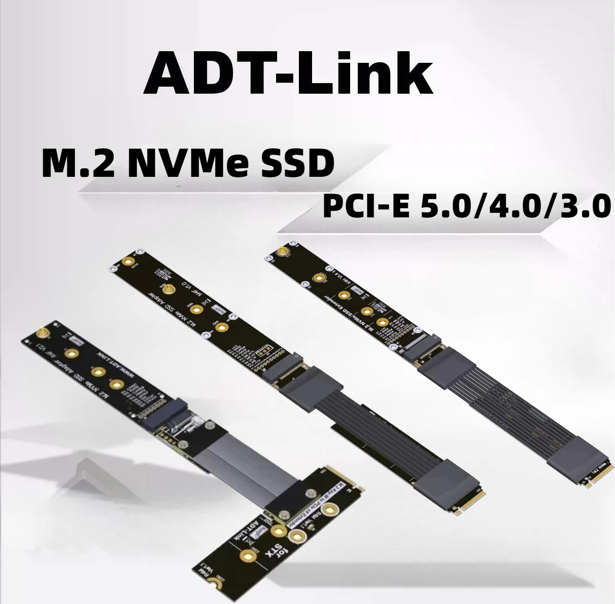 K44SF-BK K44SH-BK M.2 NVMe SSD Extension Cable Solid Drive Riser Card M.2 to PCI-E 5.0 4.0 X4 Full Speed 128G/bps M Key Extender