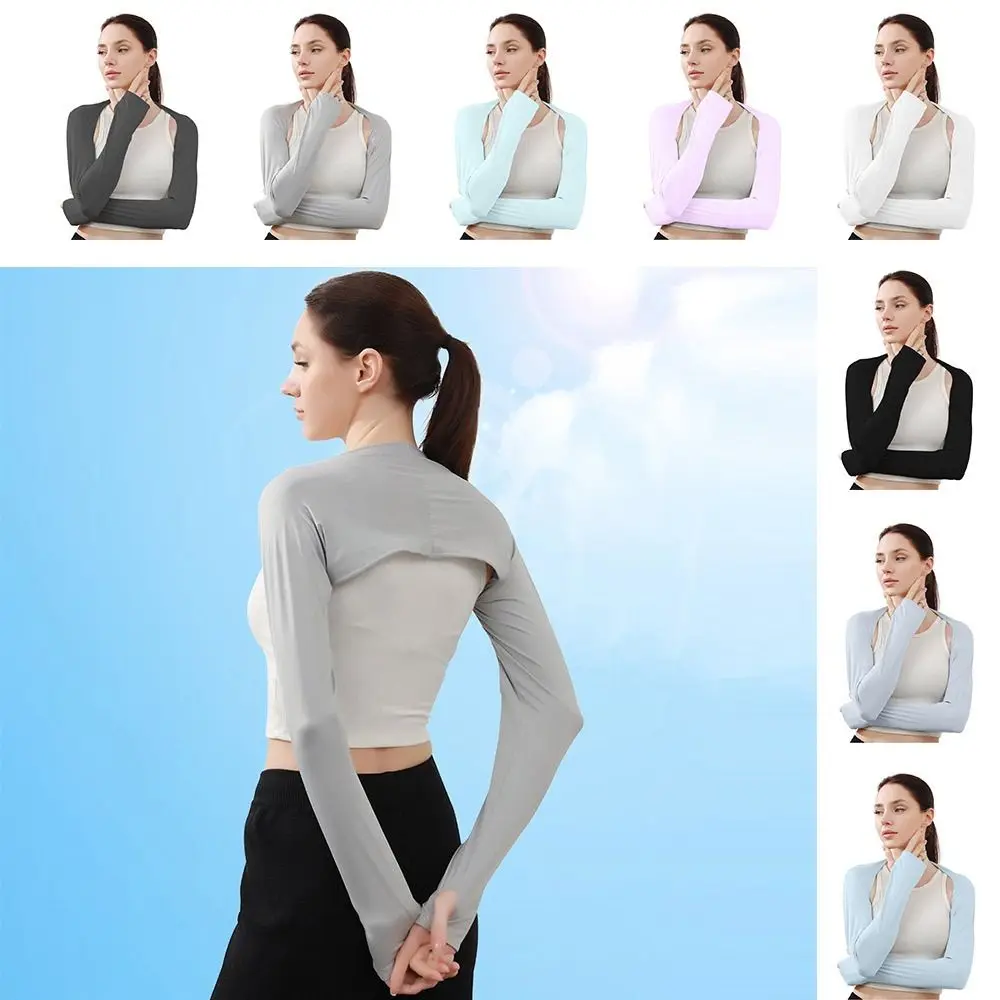 Sun Protection Raglan Sleeve Beach Towel Up Kimono Cardigans Ice Arm Sleeves Air-conditioned Shirt Oversleeve Open Cover Summer