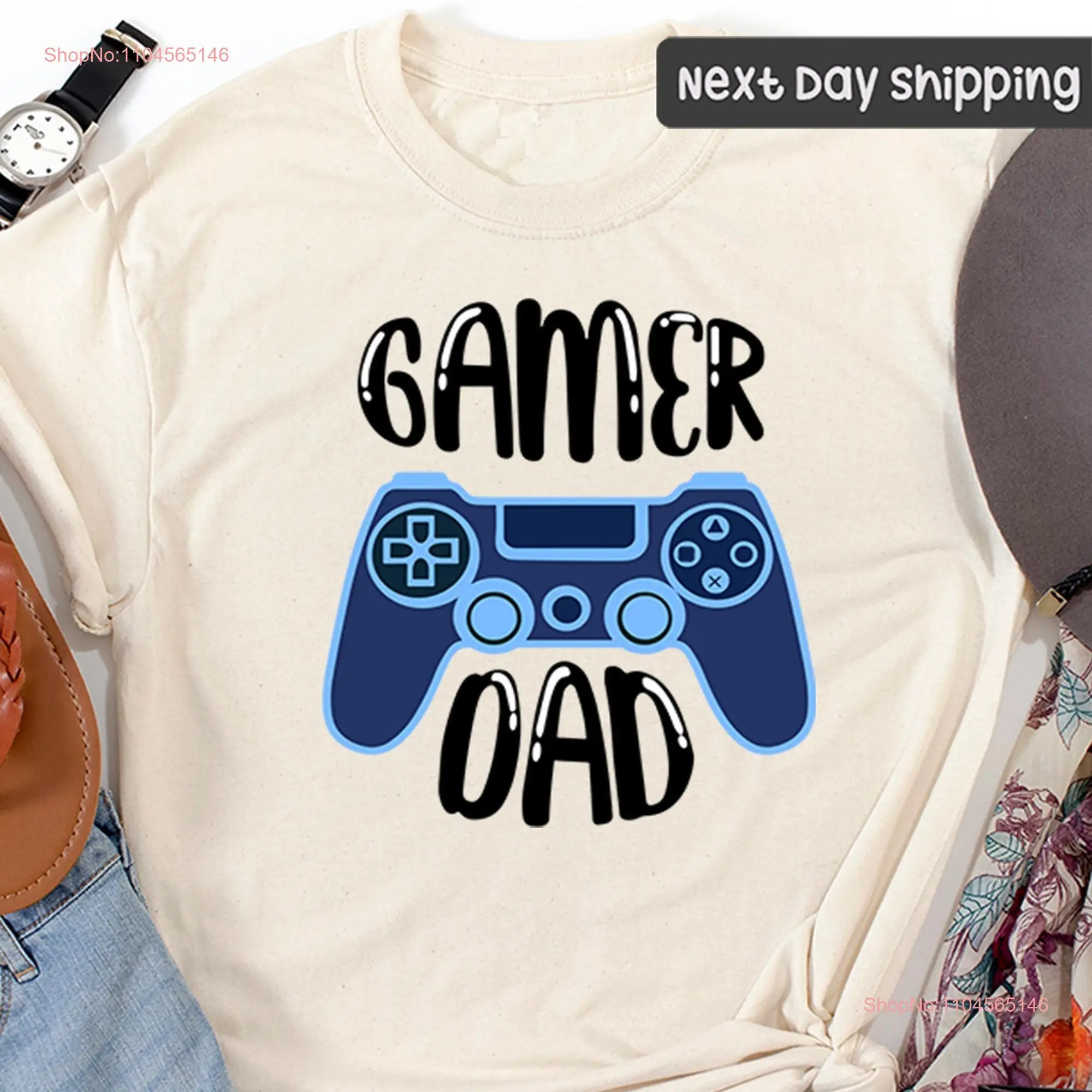 Gamer Dad T Shirt Daddy and Me Bithday New for long or short sleeves