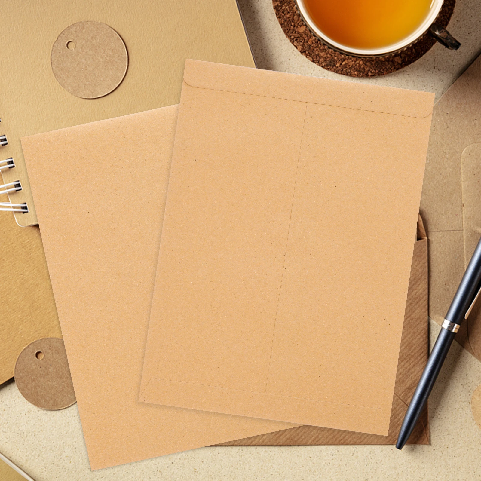 

50pcs Chinese Style Kraft Paper Envelopes for Letters Office Accessories Message Cards Stationery Storage Stamps File