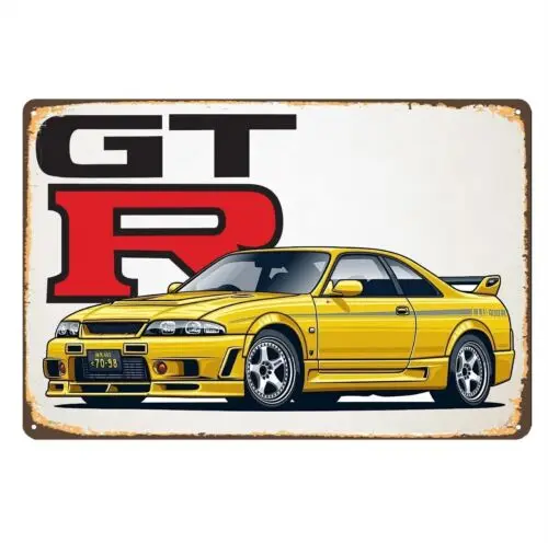 Gtr Skyline Car Metal Poster Tin Sign 20x30cm