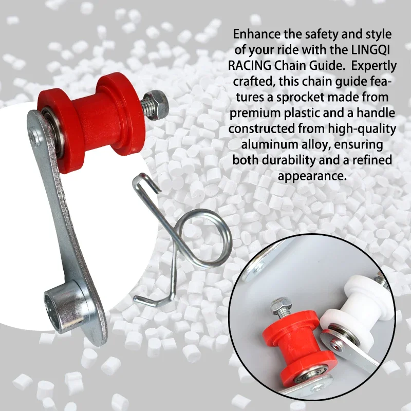 LINGQI RACING prowadnica łańcucha motocyklowego rolka koło pasowe napinacz zestaw rolek z metalową sprężyną do Dirt pitbike Motocross ATV