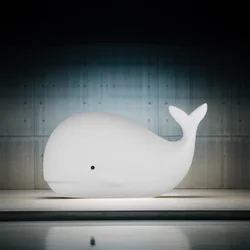 Veilleuse colorée en silicone avec design en forme de baleine pour enfants, lampe, commandes automatiques, décoration de la maison, cadeaux de vacances