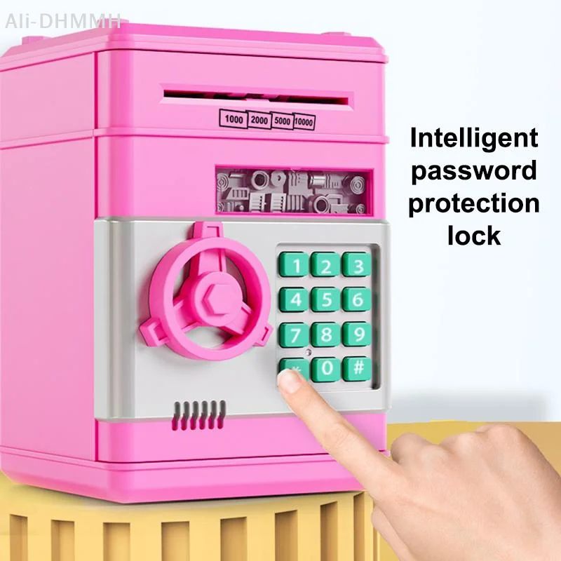 Electronic Piggy Bank Automatic Mini Safe Coins Cash Saving Money Box Password Counter Code Key Lock Coin Bank ATM Child Gift