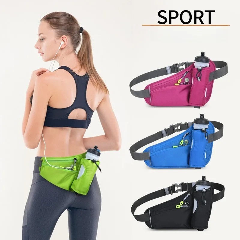 Waterproof Sports Waist Bag Close-Fit Multifunctional Running Fanny Pack With Water Bottle Holder Phone Pouch For Fitness Hiking