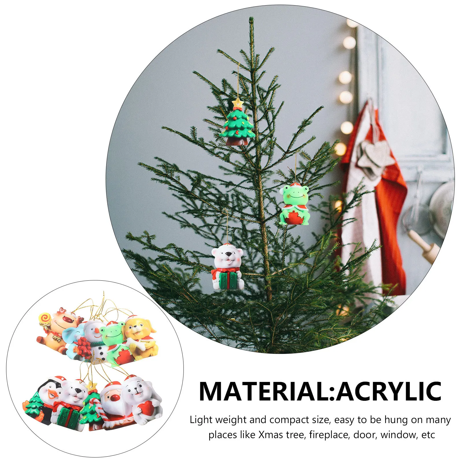 

10Pcs Xmas Tree Ornaments Unique Hanging Decor for Christmas Party Wedding Winter Theme Events Home Door Wall Decorations