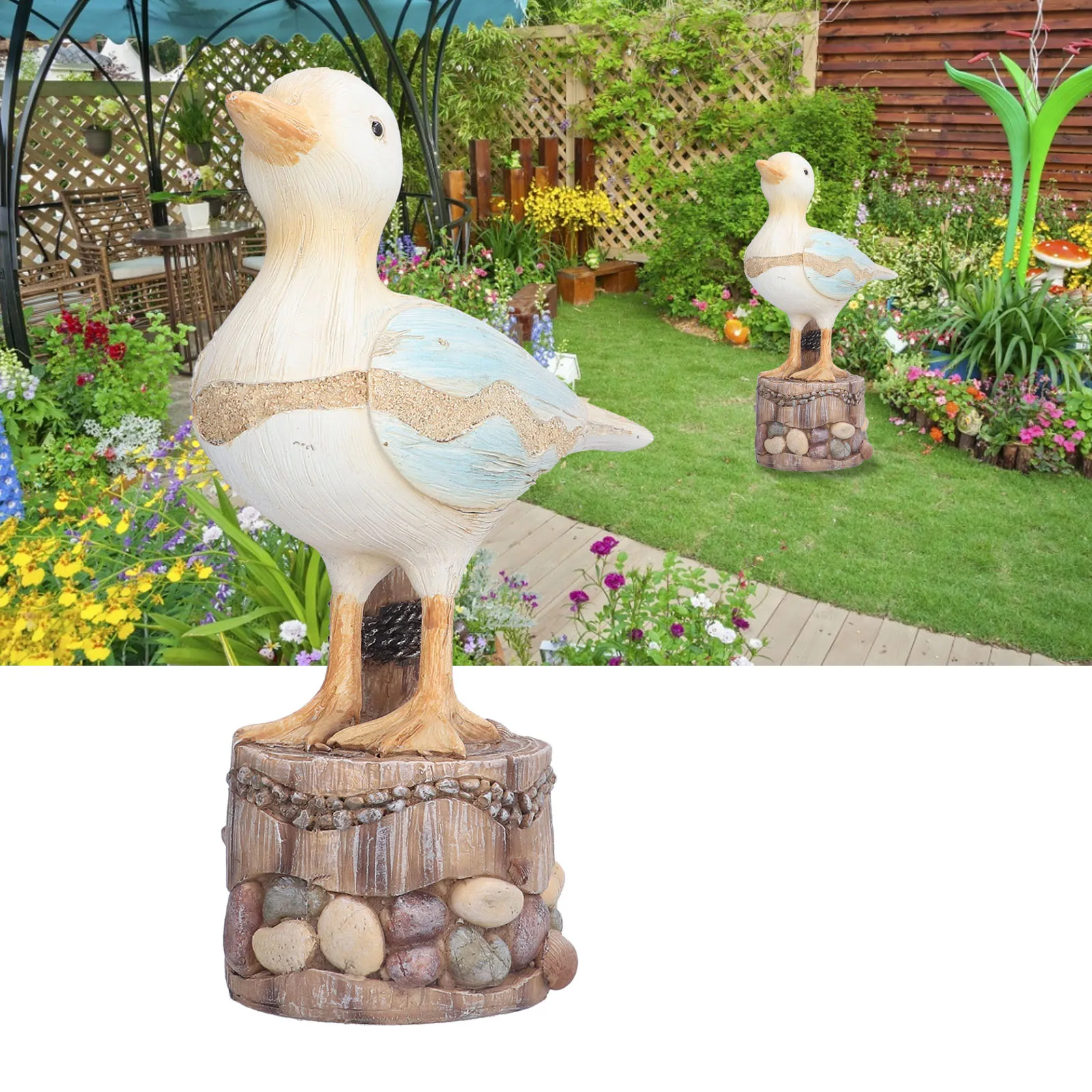 

Seagull Figurine Simulation Resin Seagull Figurine Funny Appearance And Portable For Decoration