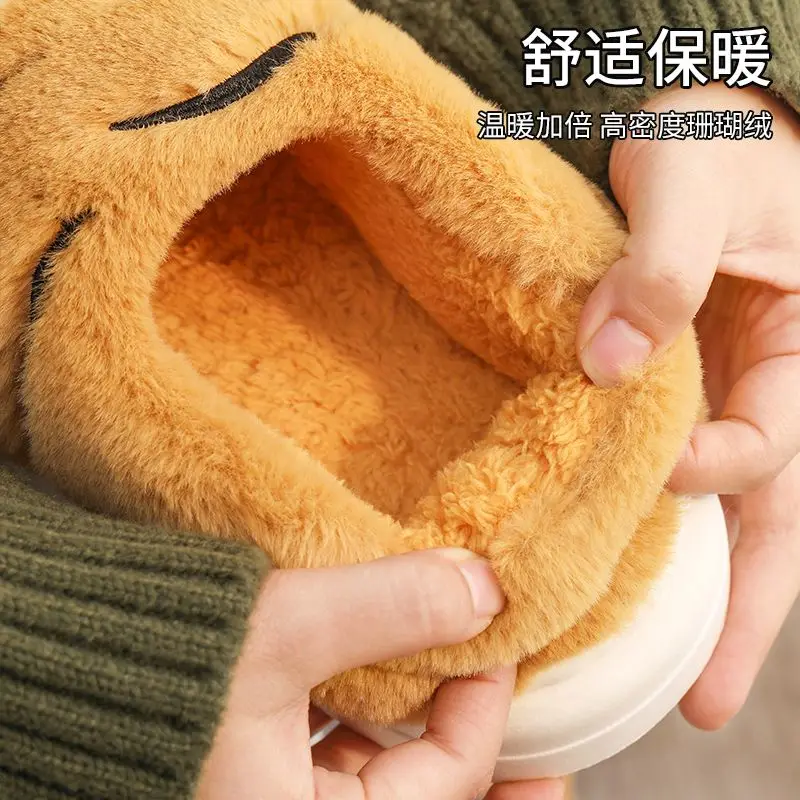 Cartoon Tiger Paw Slipper Women Winter Indoor Warm Fur Shoes Slides Cute Animals Plush Platform Design Claw Ladies Home Slippers